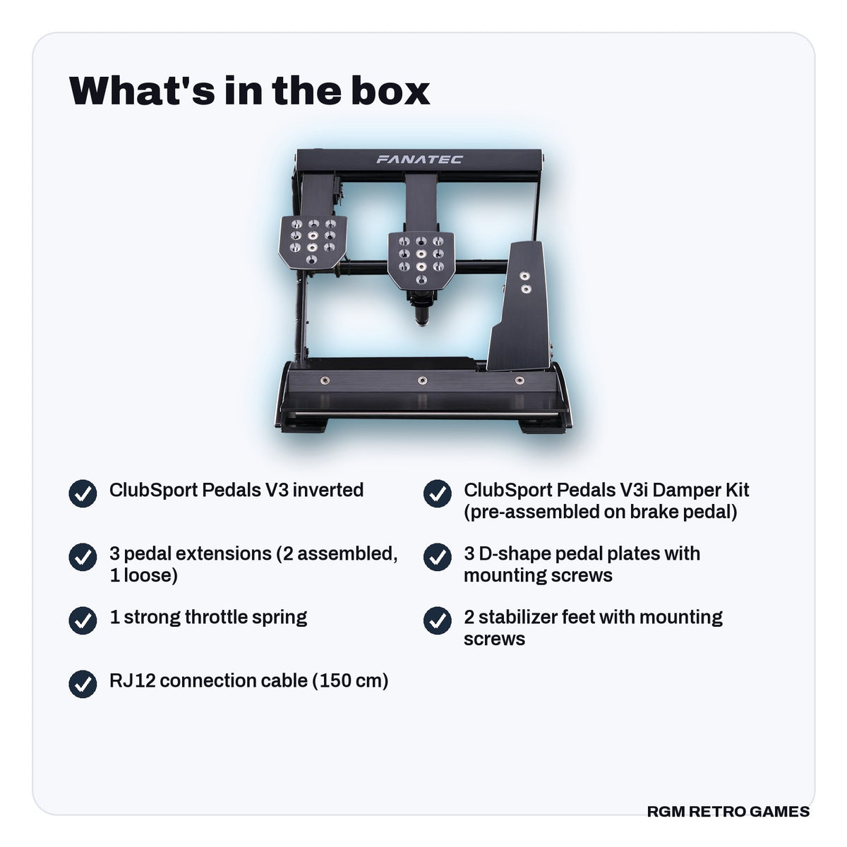 What's in the box with the Fanatec ClubSport Pedals V3 Inverted