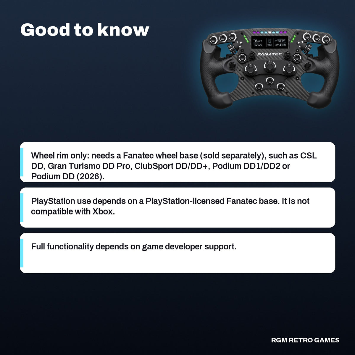 Fanatec ClubSport Steering Wheel Formula V3, good to know before you buy