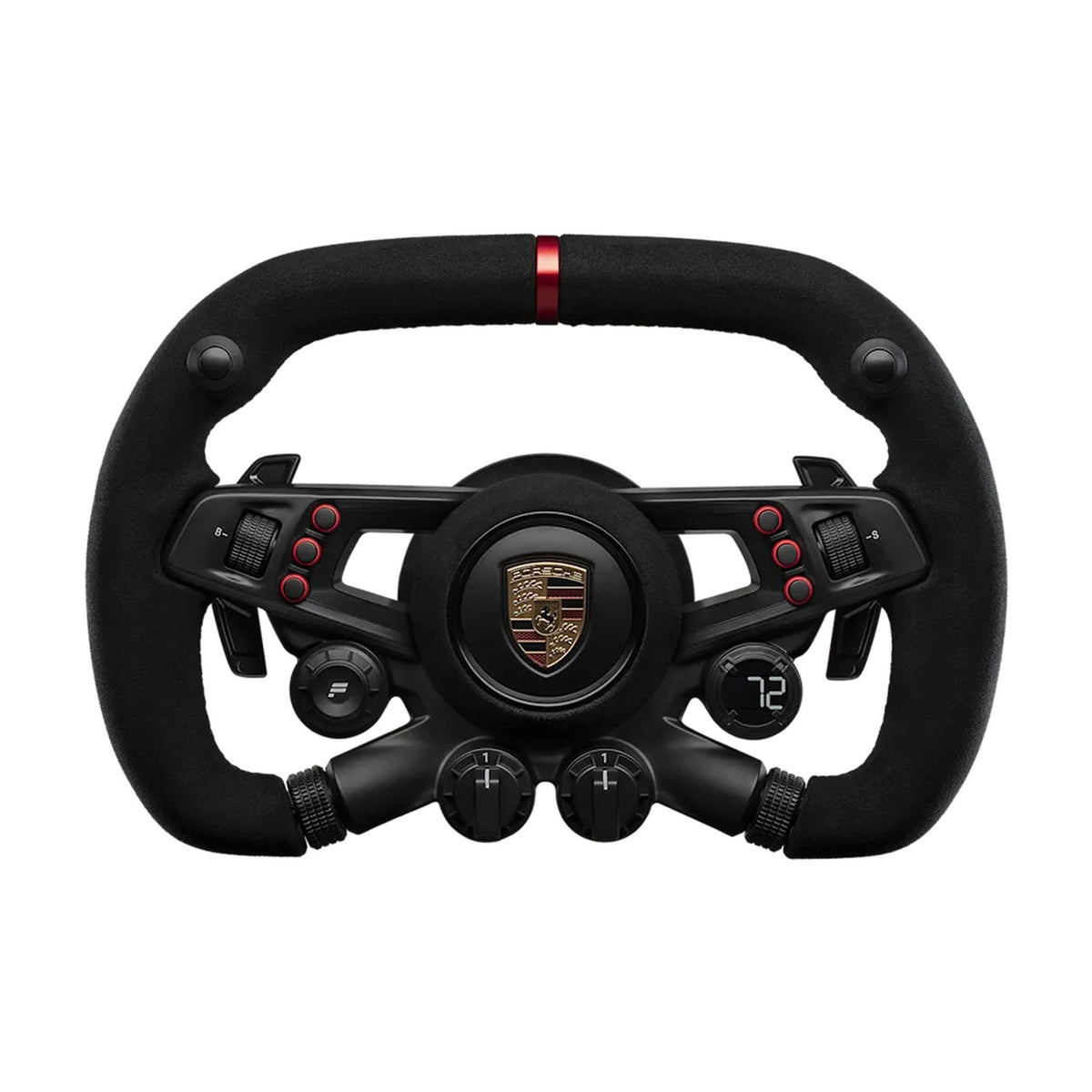 Fanatec CSL Elite Steering Wheel Porsche Vision GT, front view on a white background