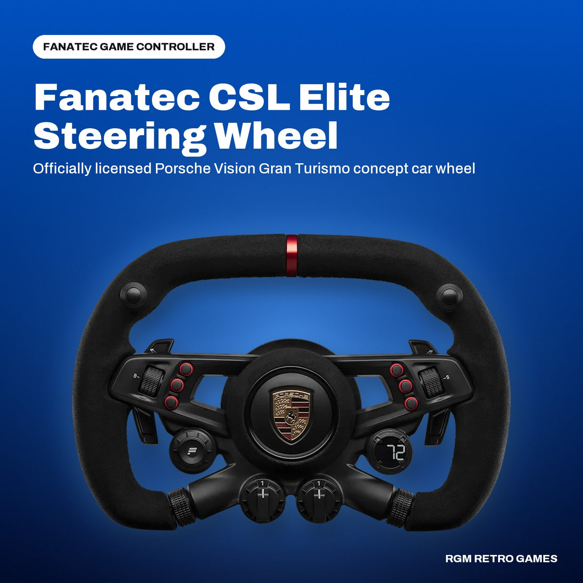 Fanatec CSL Elite Steering Wheel Porsche Vision GT in a Fanatec color scene