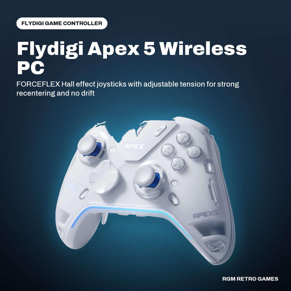 Flydigi Apex 5 Wireless PC Controller in a Flydigi color scene