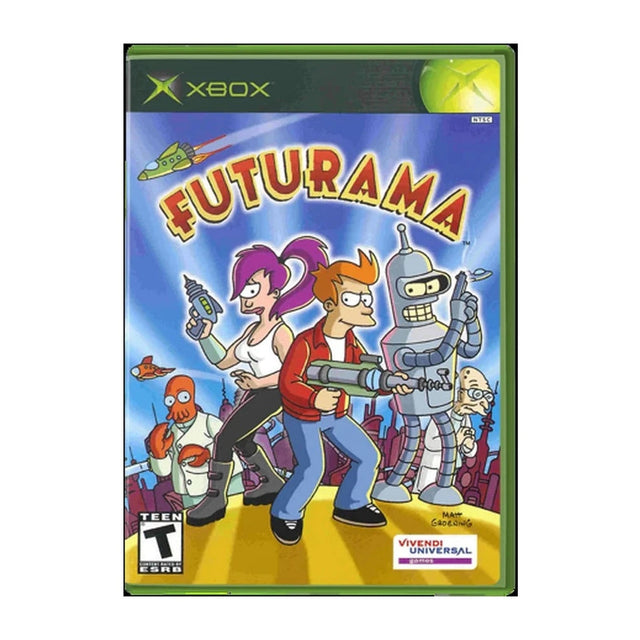 Futurama for Xbox, front cover of the complete-in-box copy