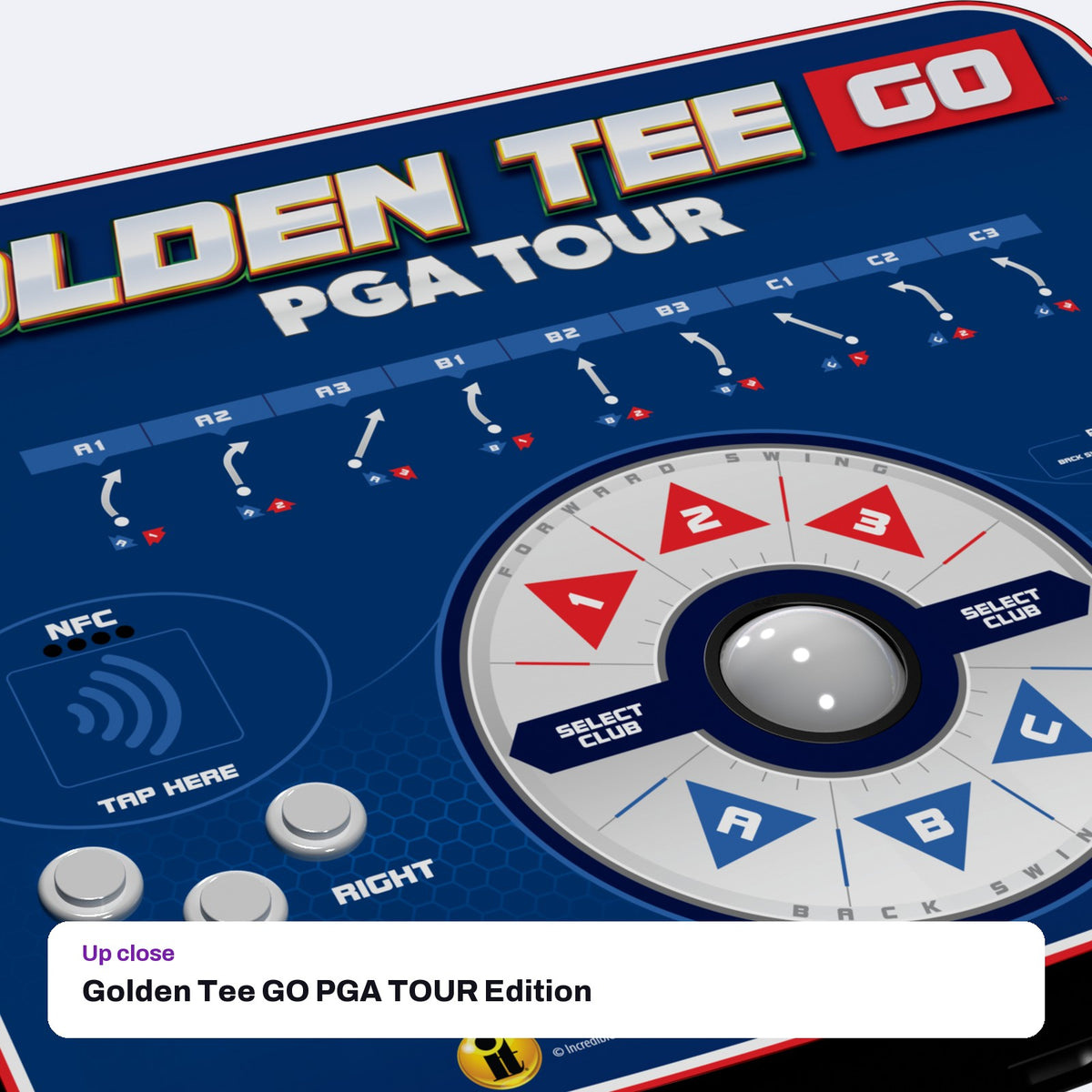 Golden Tee GO PGA TOUR Edition, close-up detail