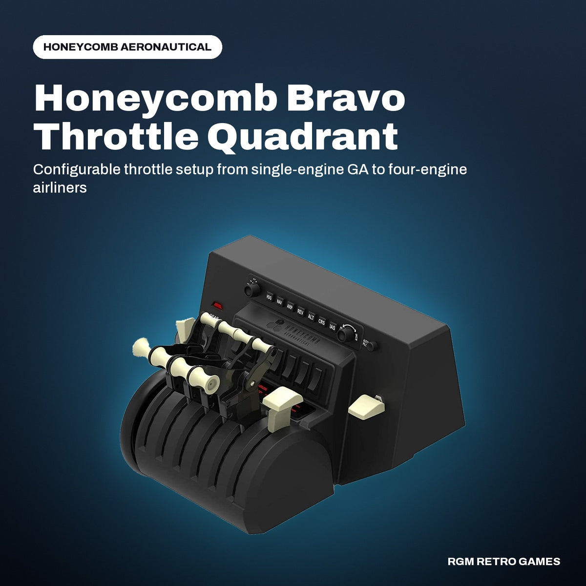 Honeycomb Bravo Throttle Quadrant in a Honeycomb Aeronautical color scene