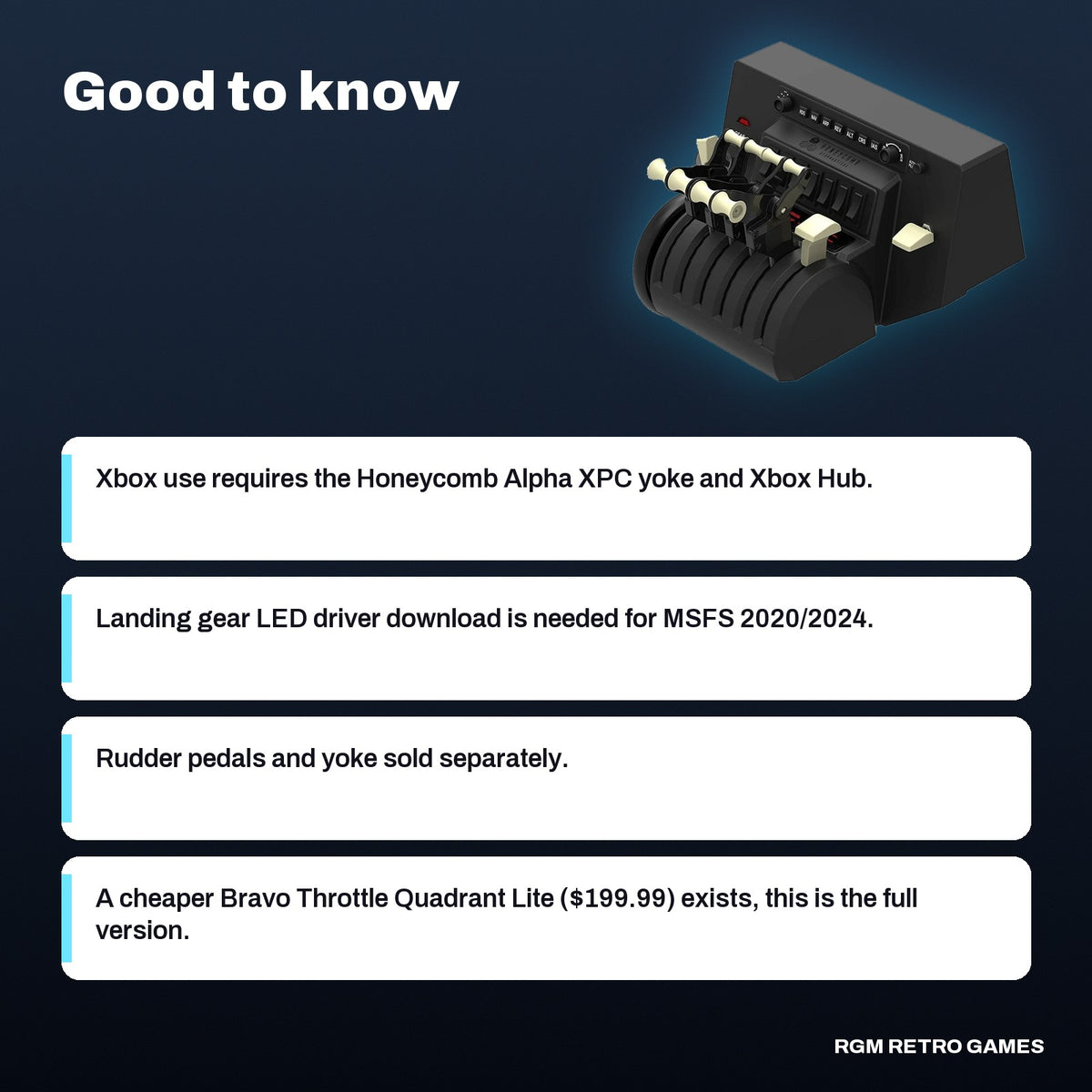 Honeycomb Bravo Throttle Quadrant, good to know before you buy