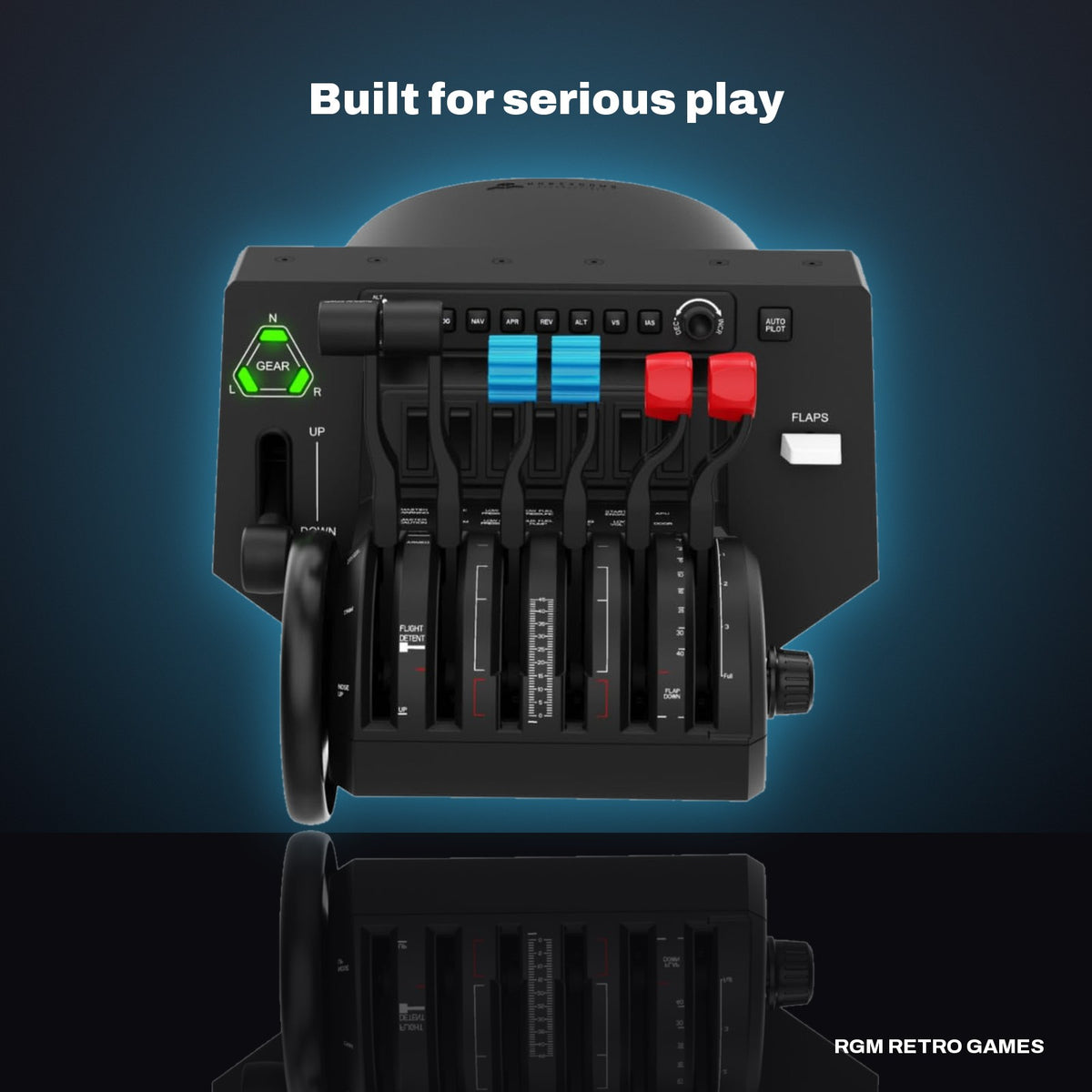 Honeycomb Bravo Throttle Quadrant in a dark studio setting