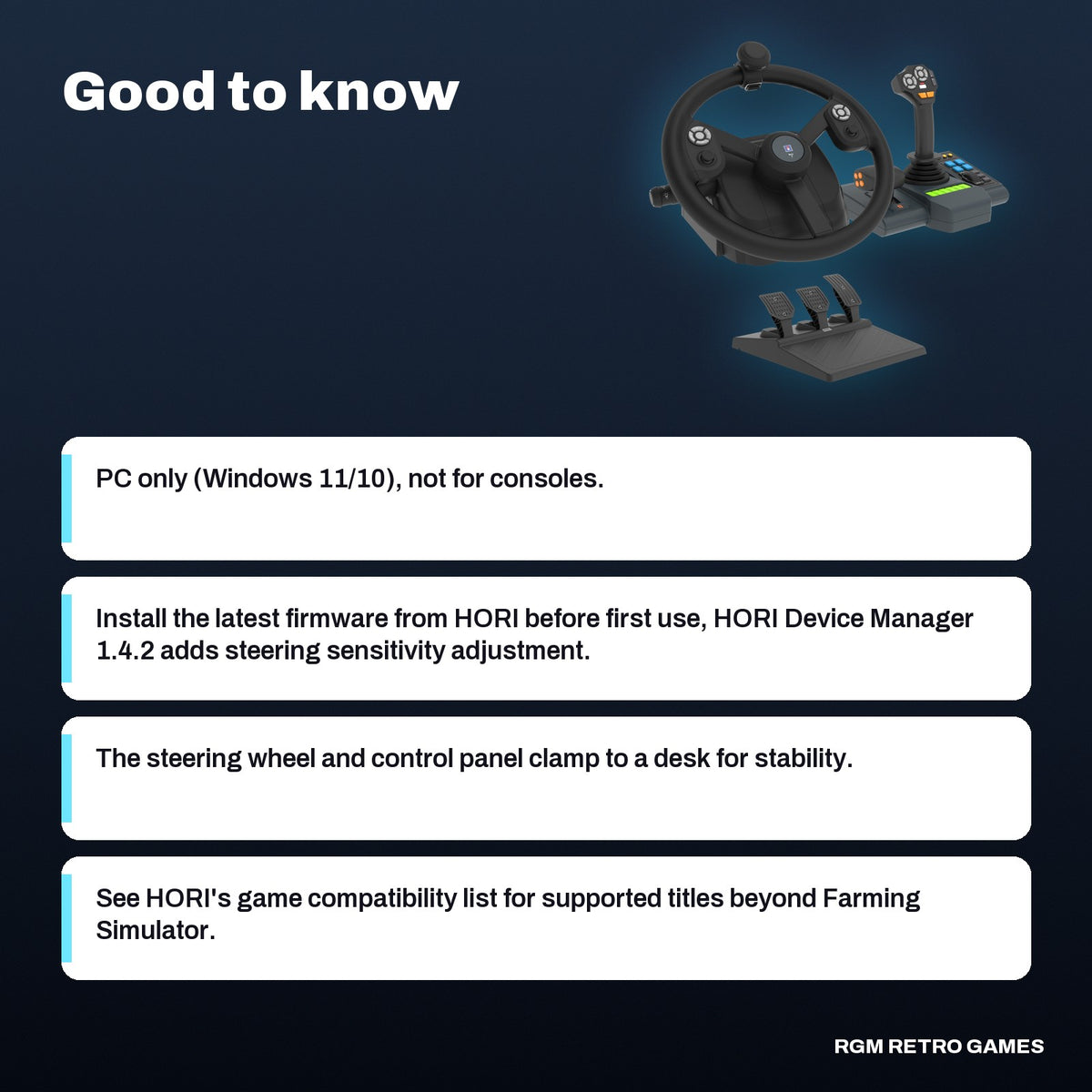 HORI Farming Vehicle Control System for PC (Windows 11/10), good to know before you buy