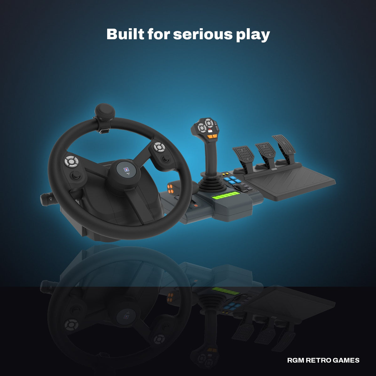 HORI Farming Vehicle Control System for PC (Windows 11/10) in a dark studio setting