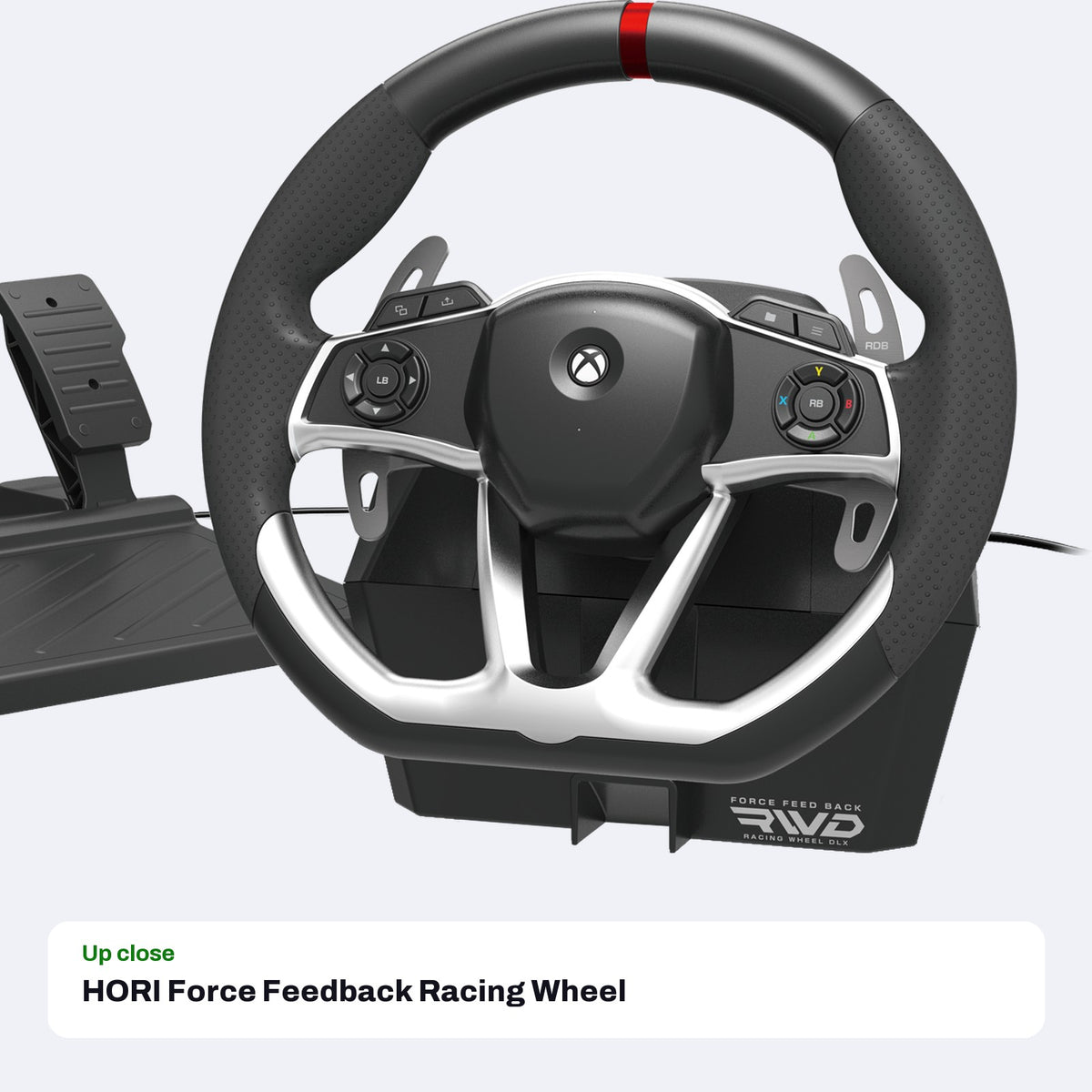 HORI Force Feedback Racing Wheel DLX Designed for Xbox Series X|S / Xbox One, close-up detail