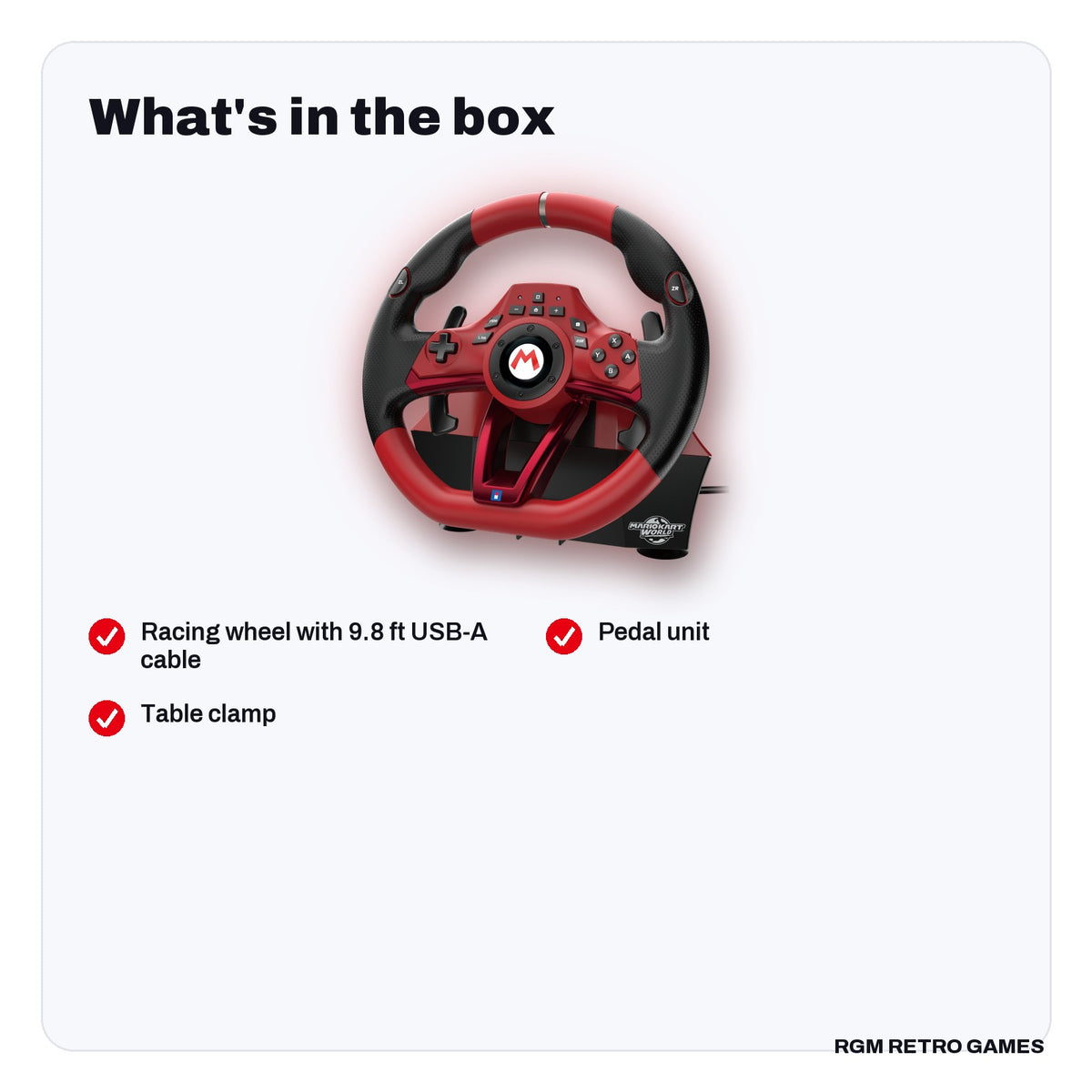 What's in the box with the HORI Mario Kart Racing Wheel Pro Deluxe for Nintendo Switch 2