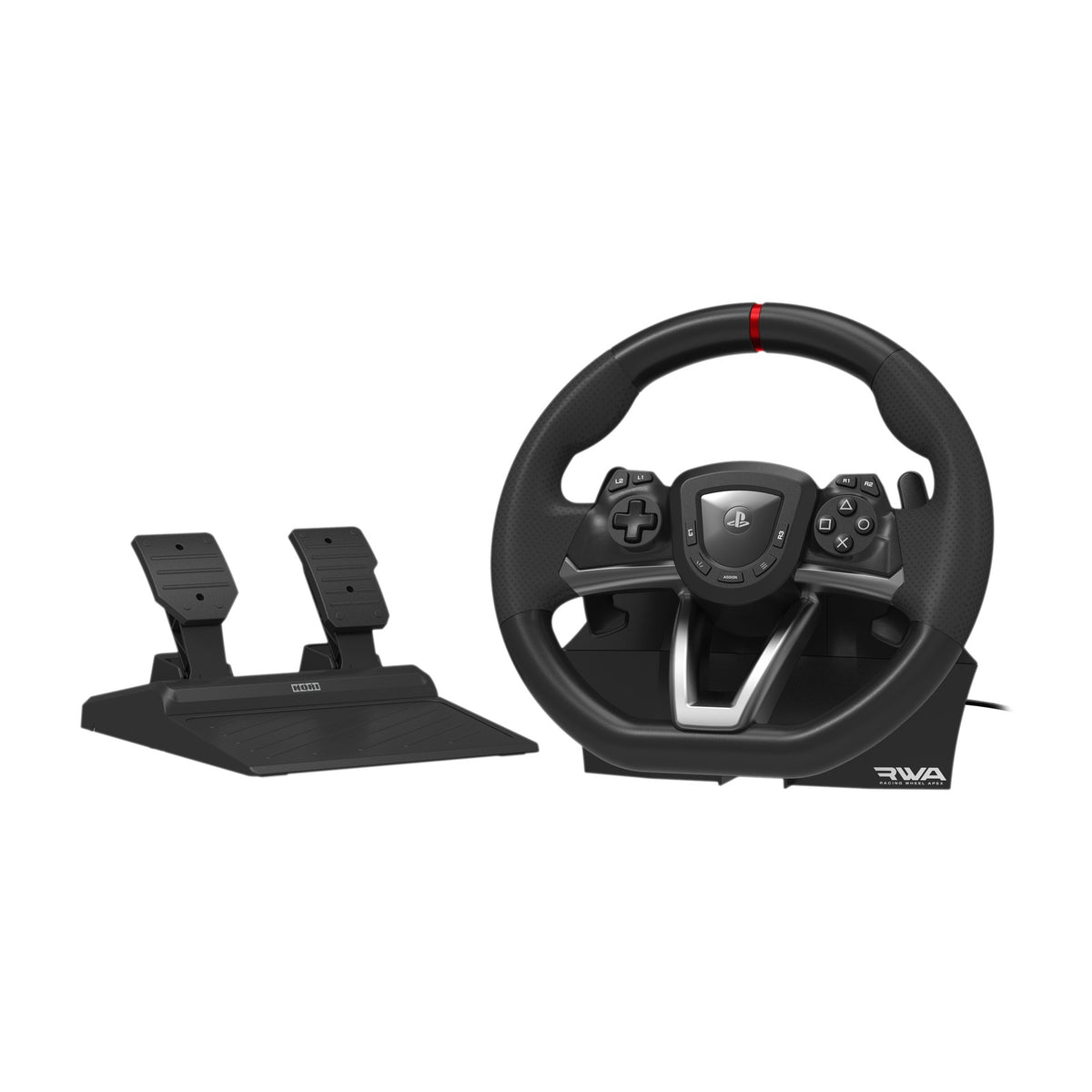 HORI Racing Wheel APEX for PlayStation 5, PlayStation 4 and Windows 11/10, front view on a white background