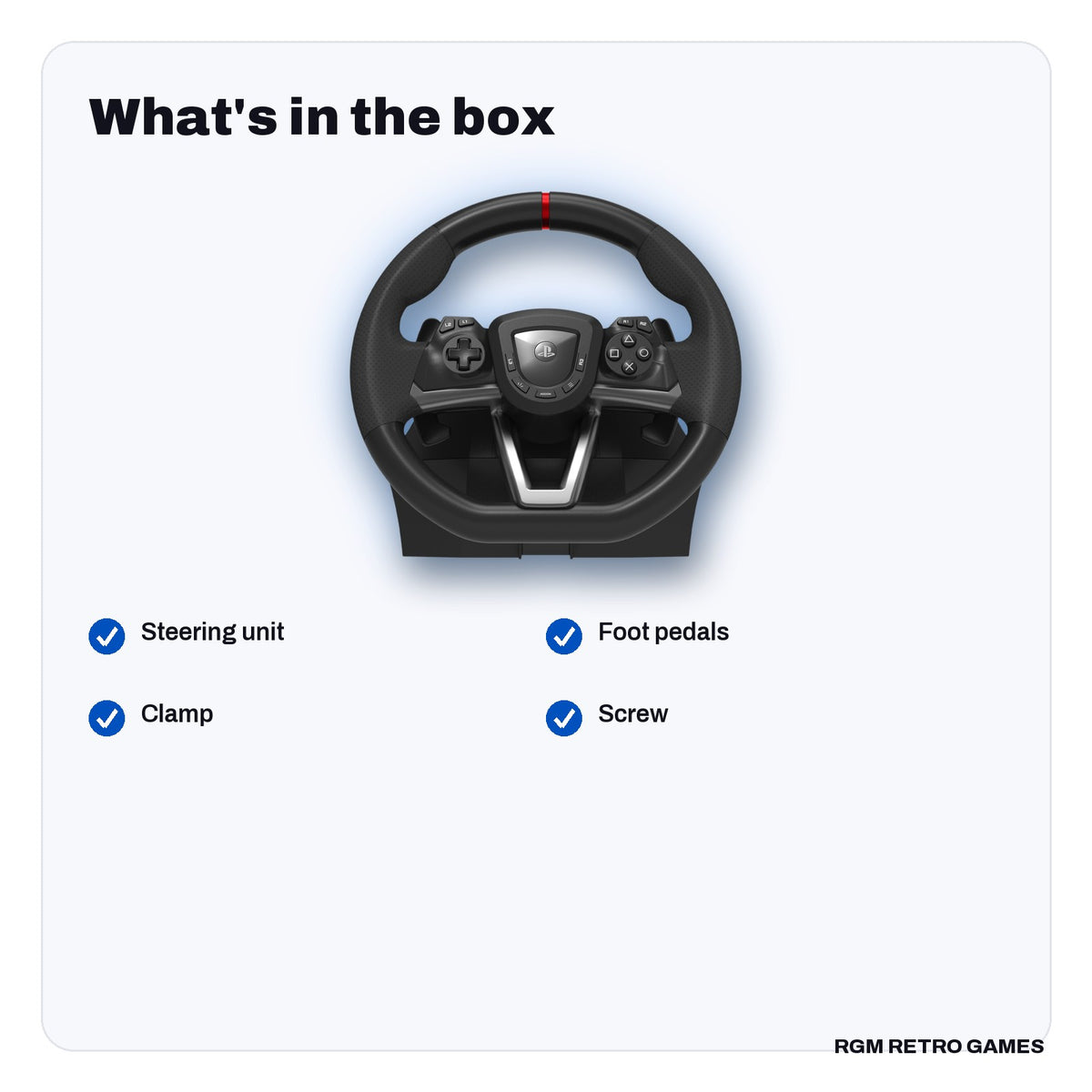 What's in the box with the HORI Racing Wheel APEX for PlayStation 5, PlayStation 4 and Windows 11/10