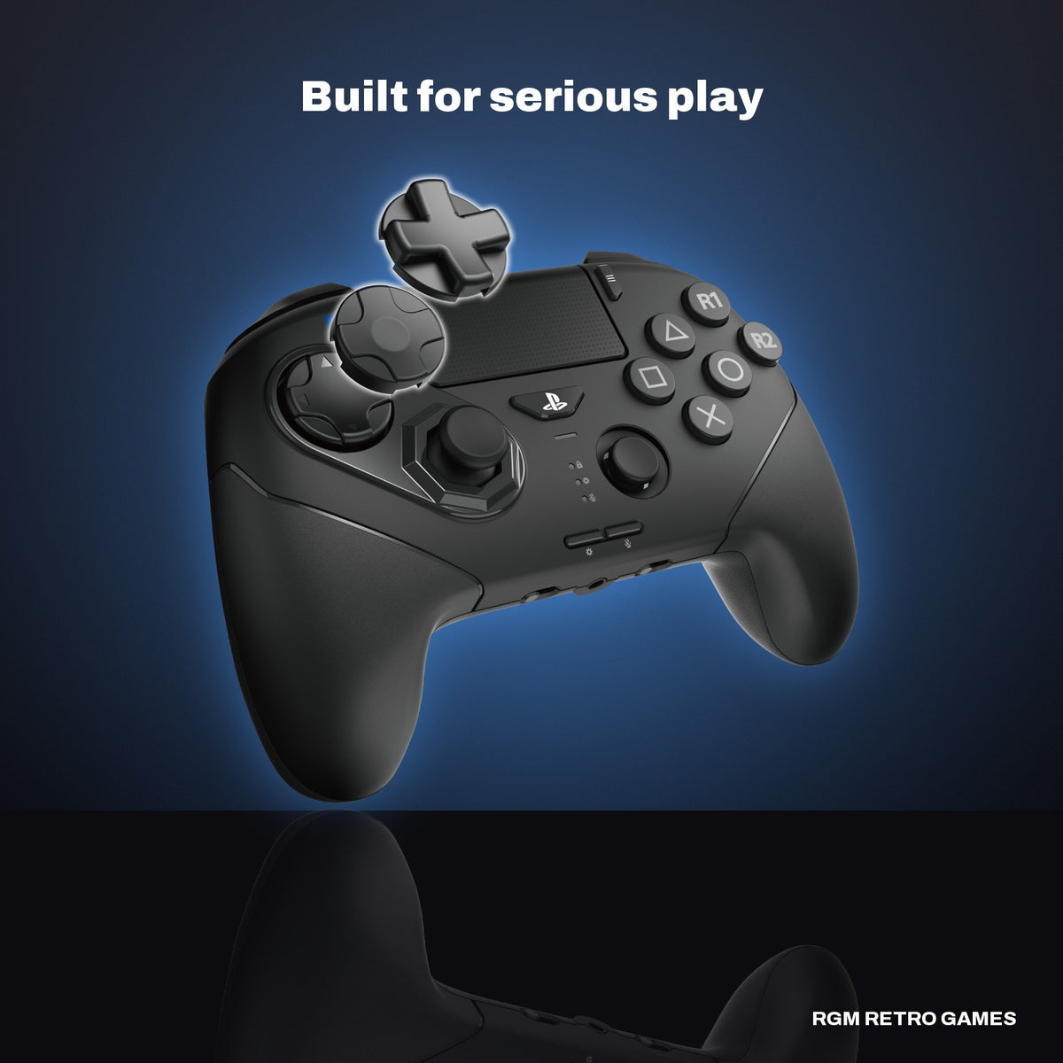 HORI Wireless Fighting Commander OCTA Pro for PlayStation 5 and Windows PC in a dark studio setting