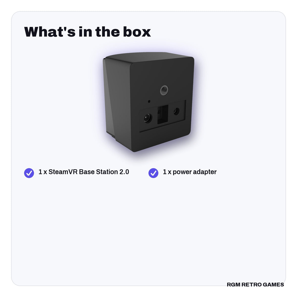What's in the box with the HTC VIVE SteamVR Base Station 2.0