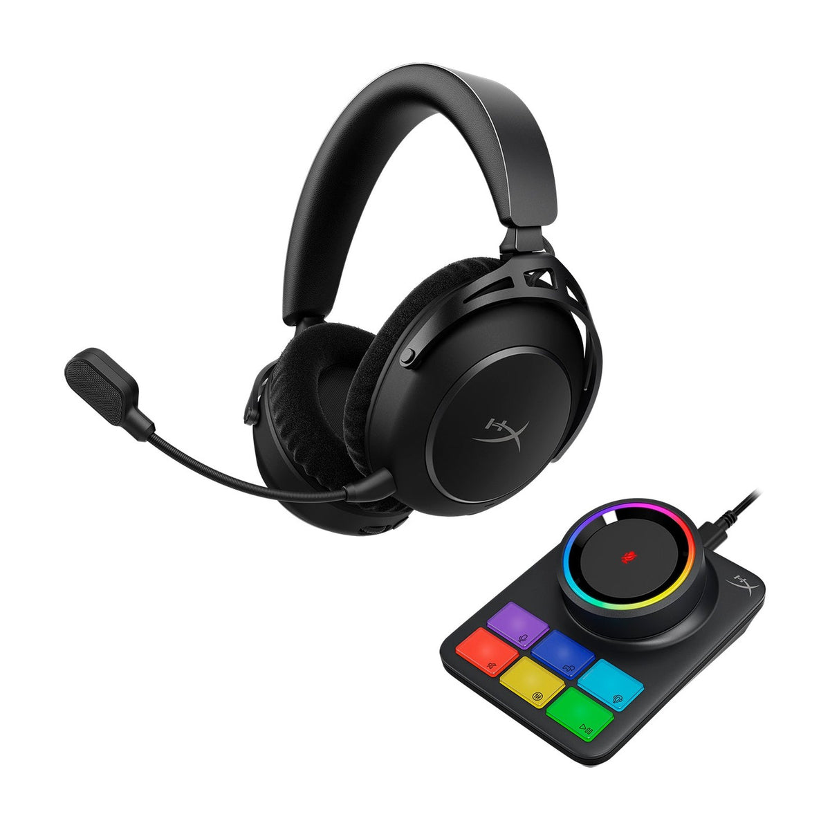 HyperX Cloud Alpha 2 Wireless Gaming Headset (Black), front view on a white background
