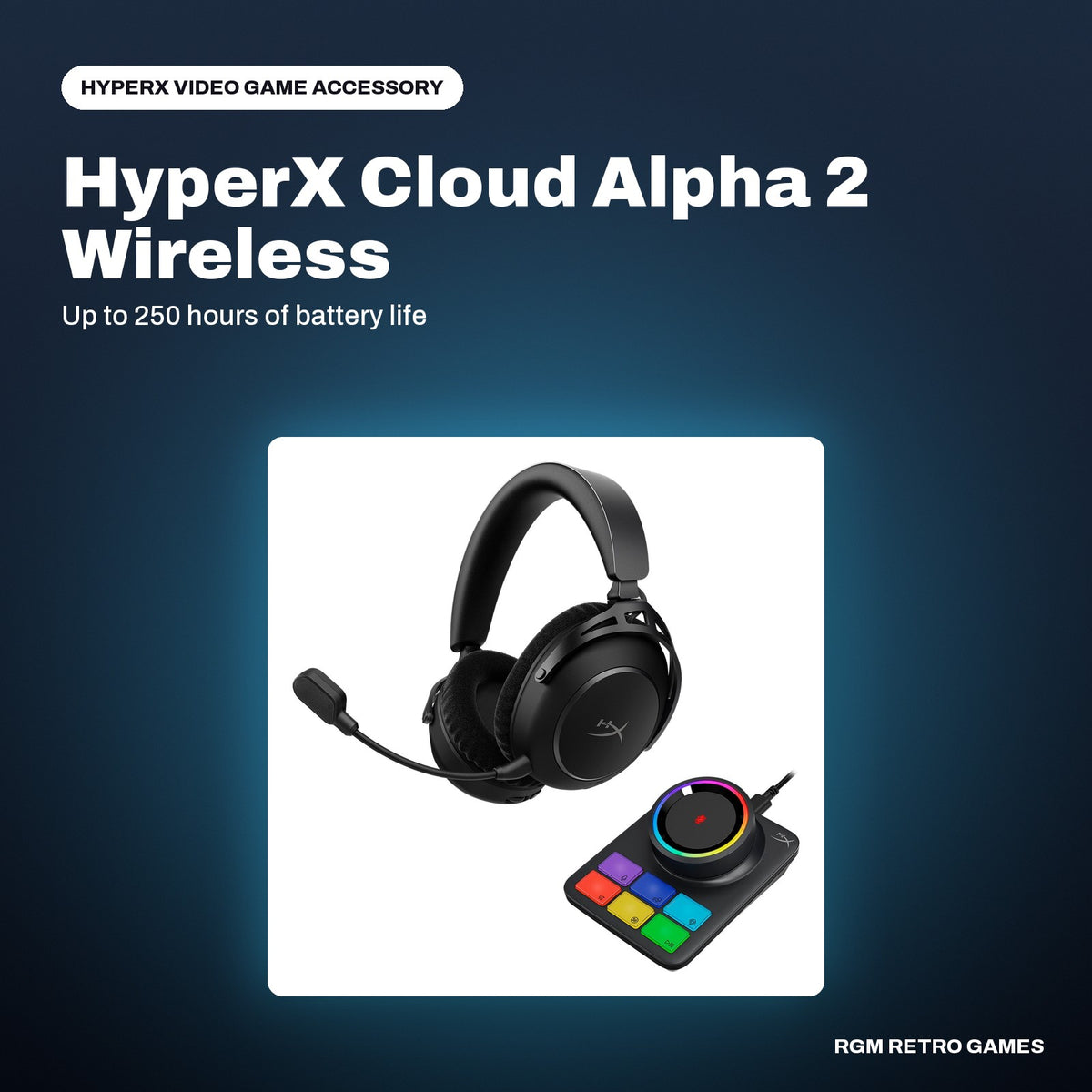 HyperX Cloud Alpha 2 Wireless Gaming Headset (Black) in a HyperX color scene
