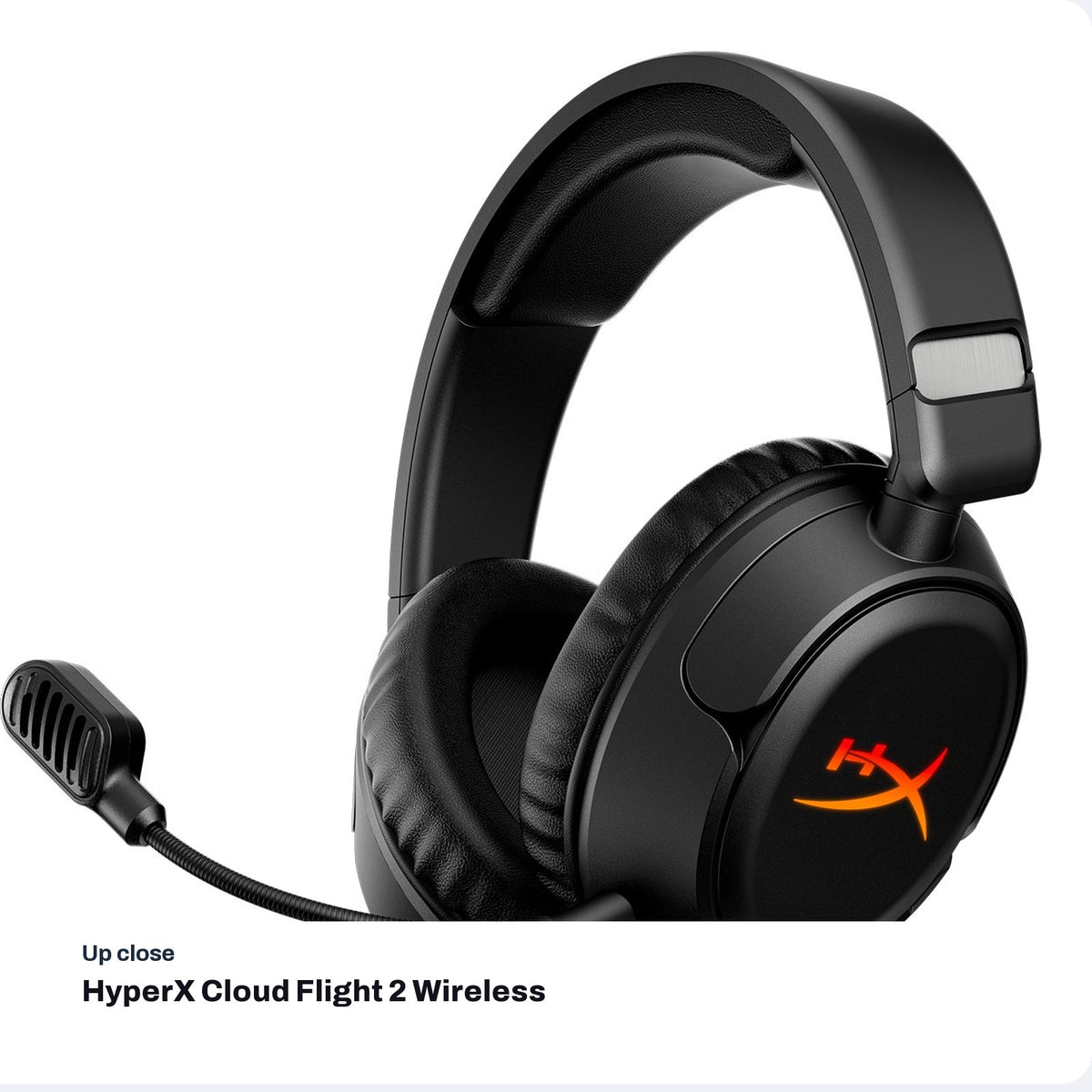 HyperX Cloud Flight 2 Wireless Gaming Headset - Black, close-up detail
