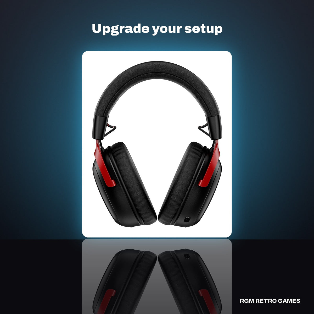 HyperX Cloud III S Wireless Gaming Headset - Black/Red in a dark studio setting