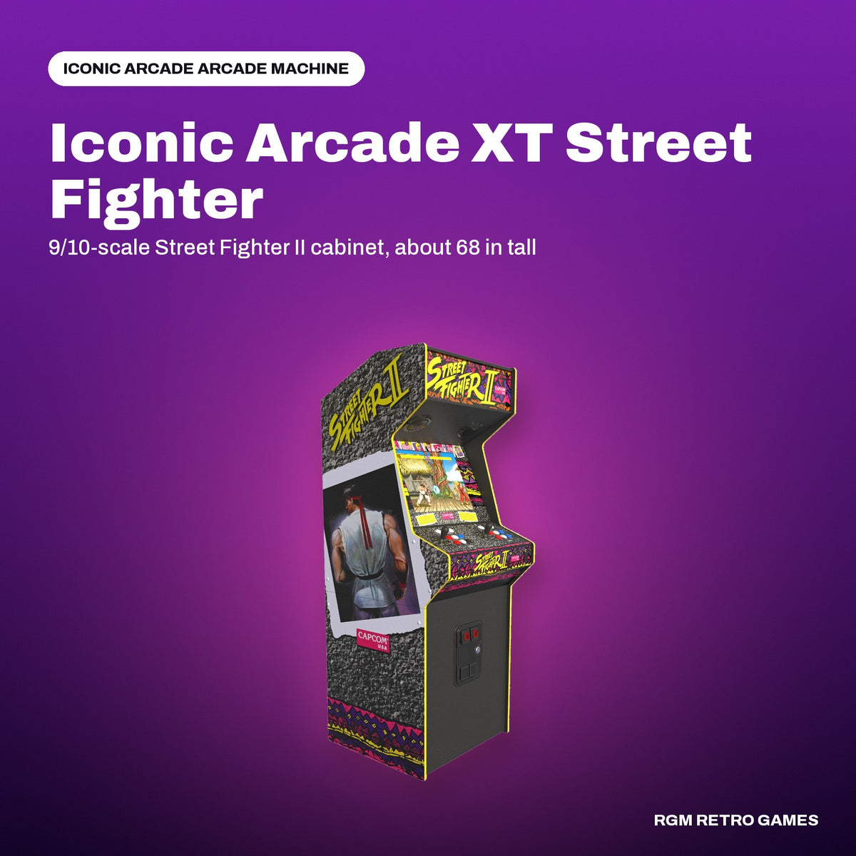 Iconic Arcade XT Street Fighter II: The World Warrior Arcade Machine in a Iconic Arcade color scene