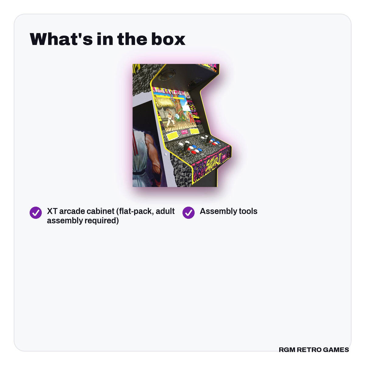 What's in the box with the Iconic Arcade XT Street Fighter II: The World Warrior Arcade Machine