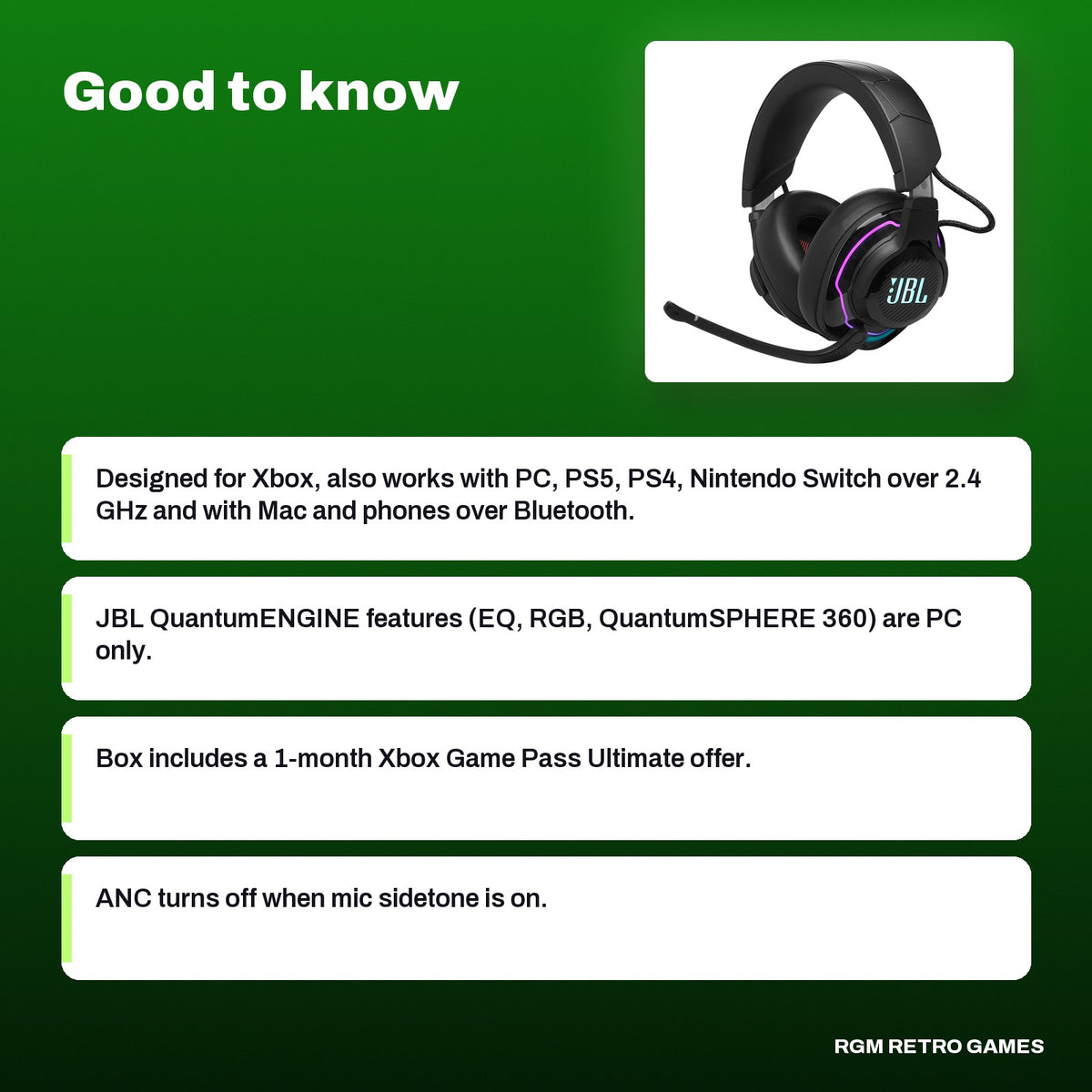 JBL Quantum 910X Wireless Gaming Headset for Xbox (2026, RGB), good to know before you buy