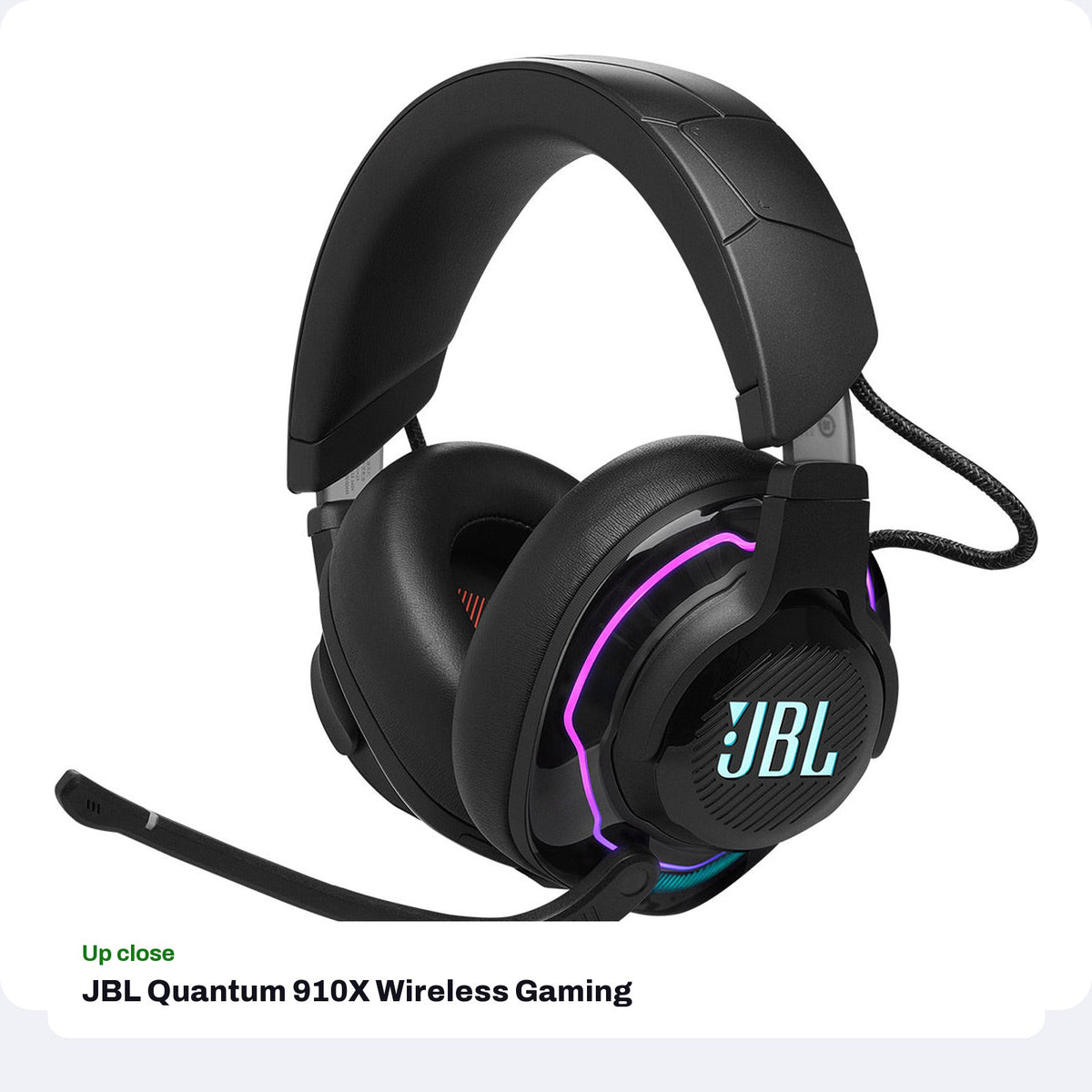 JBL Quantum 910X Wireless Gaming Headset for Xbox (2026, RGB), close-up detail