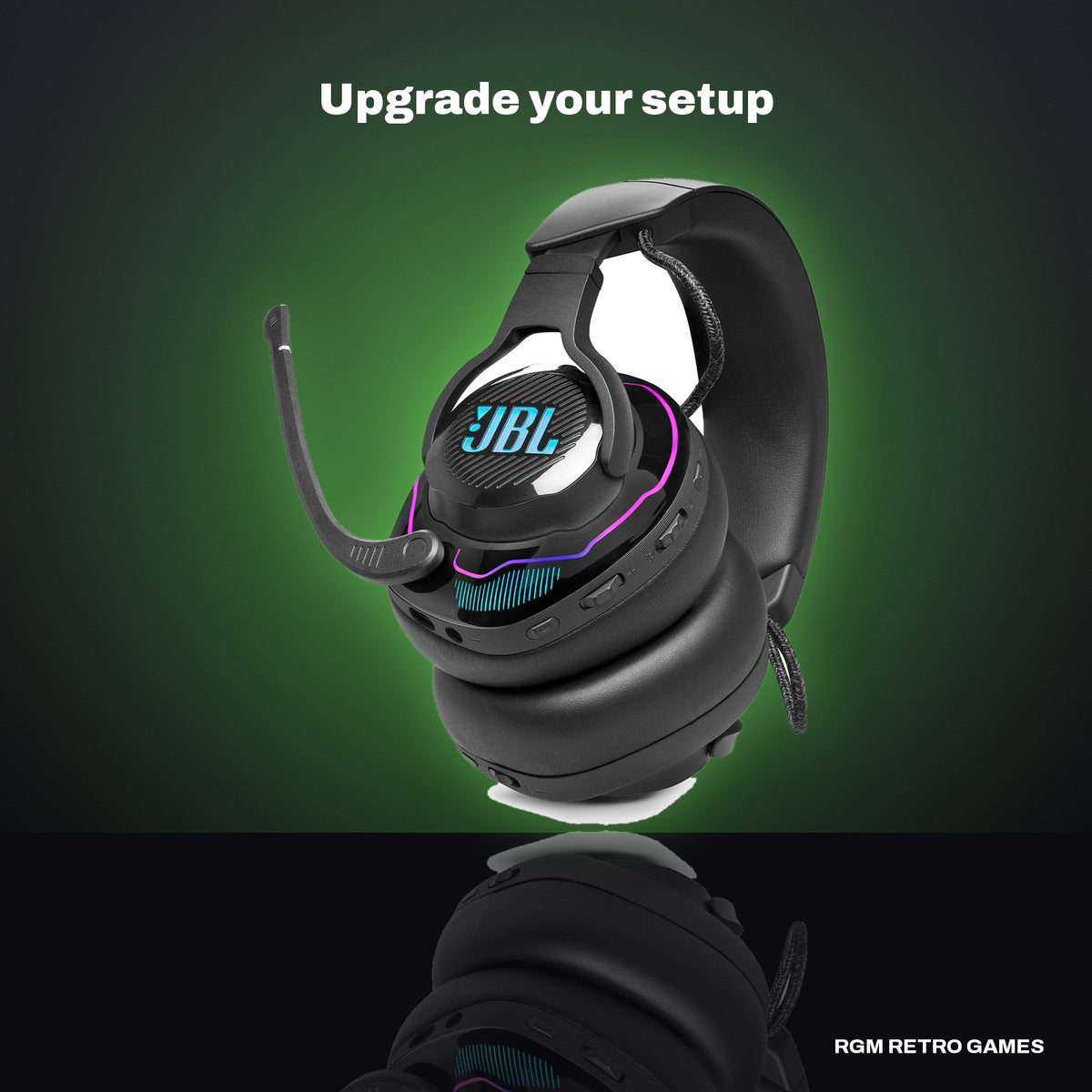 JBL Quantum 910X Wireless Gaming Headset for Xbox (2026, RGB) in a dark studio setting