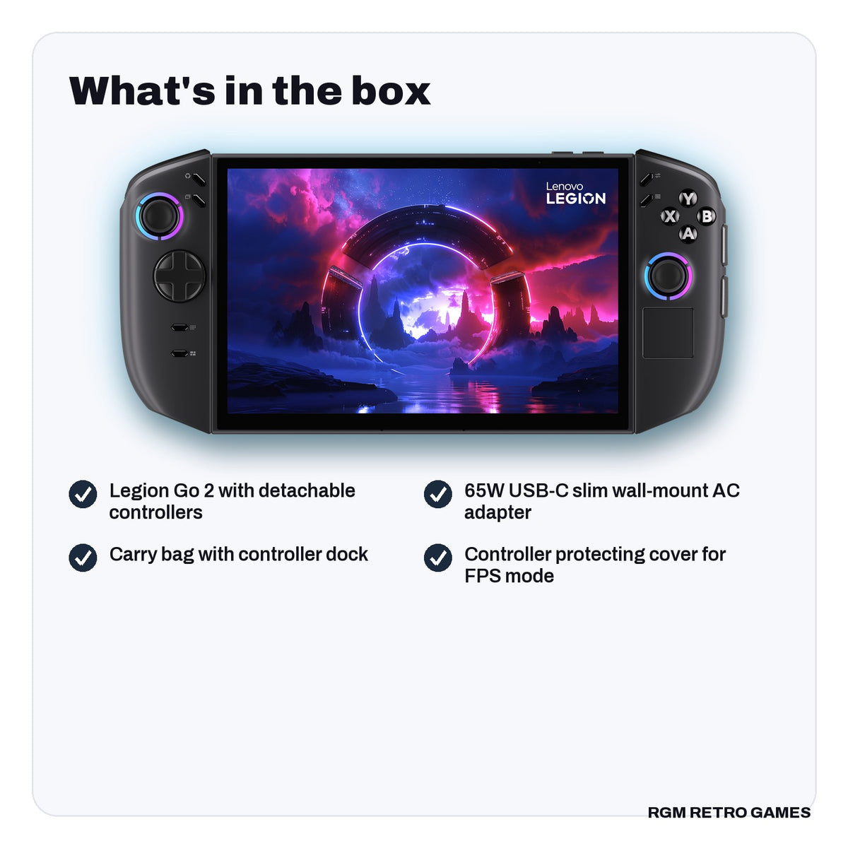 What's in the box with the Lenovo Legion Go 2 Handheld Gaming PC - AMD Ryzen Z2 Extreme, 32GB, 1TB, 8.8" OLED 144Hz
