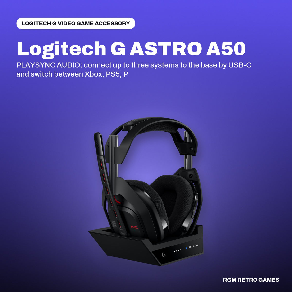 Logitech G ASTRO A50 (Gen 5) LIGHTSPEED Wireless Gaming Headset + Base Station in a Logitech G color scene