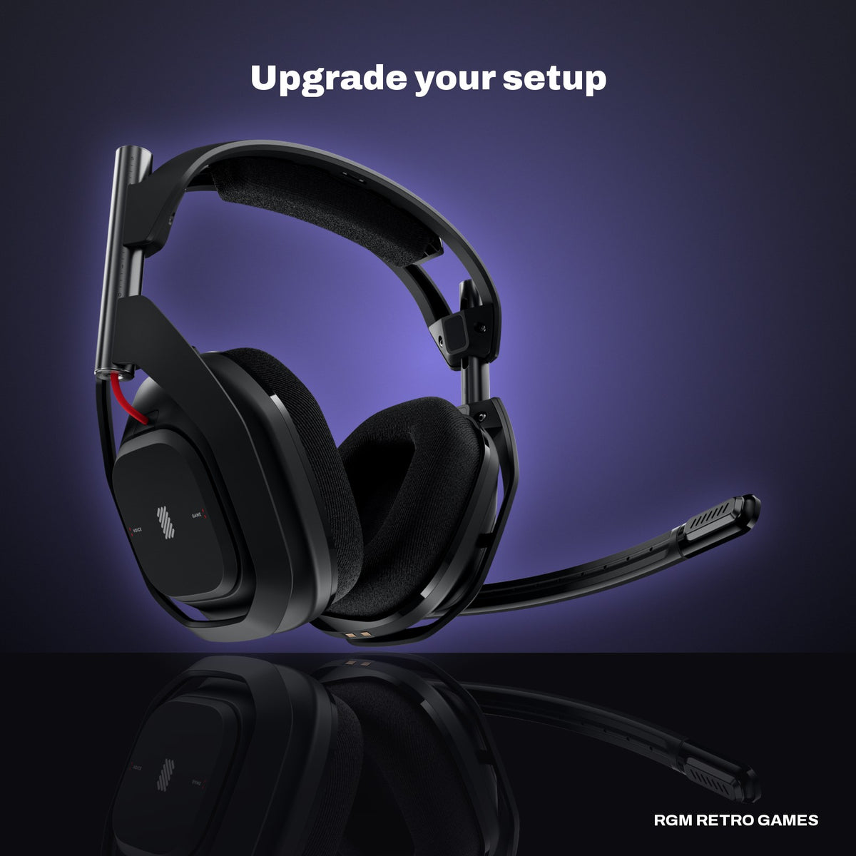 Logitech G ASTRO A50 (Gen 5) LIGHTSPEED Wireless Gaming Headset + Base Station in a dark studio setting