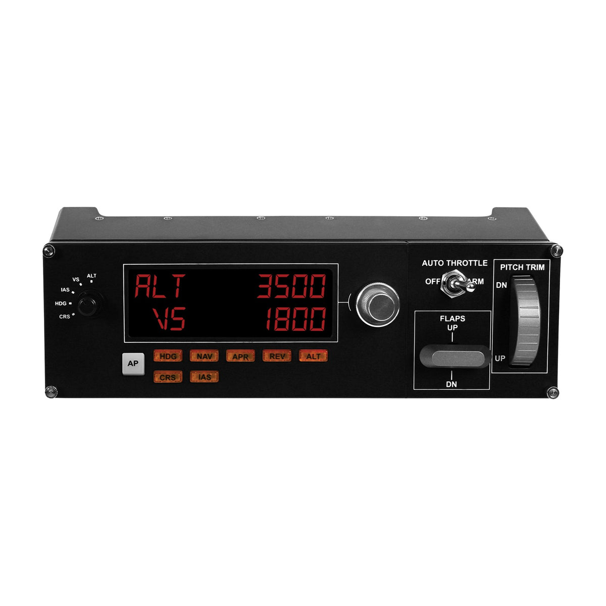 Logitech G Flight Multi Panel (Pro Flight Autopilot Panel), front view on a white background