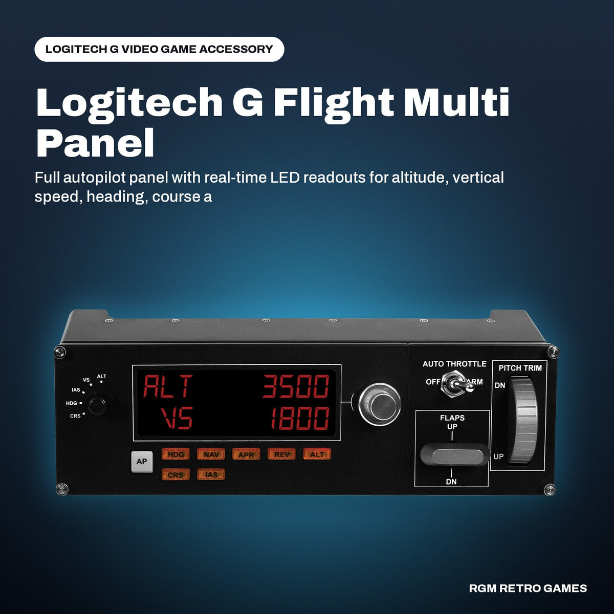 Logitech G Flight Multi Panel (Pro Flight Autopilot Panel) in a Logitech G color scene