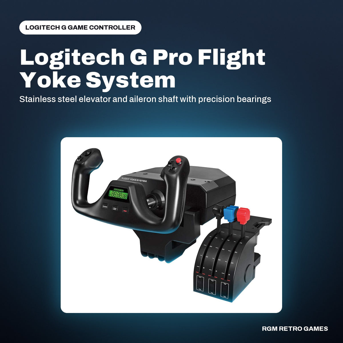Logitech G Pro Flight Yoke System in a Logitech G color scene