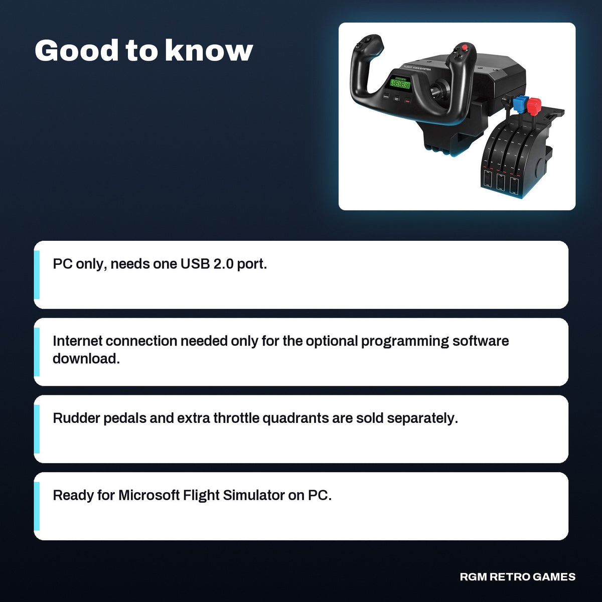 Logitech G Pro Flight Yoke System, good to know before you buy