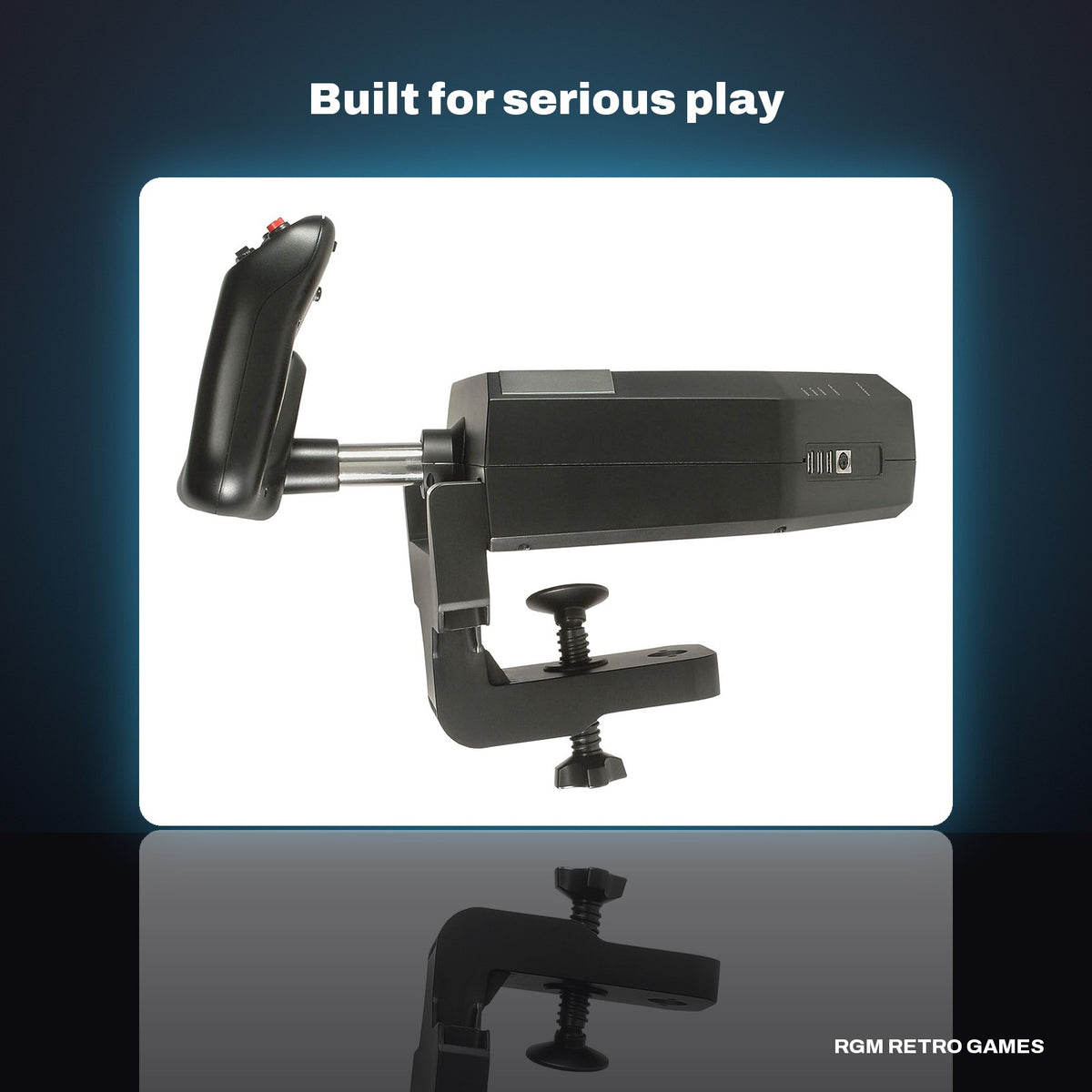 Logitech G Pro Flight Yoke System in a dark studio setting