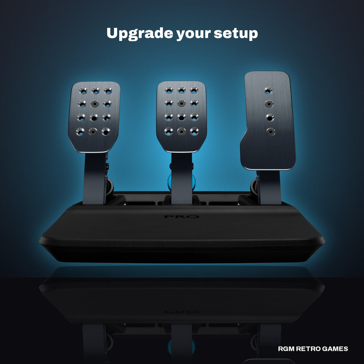 Logitech G PRO Racing Pedals in a dark studio setting