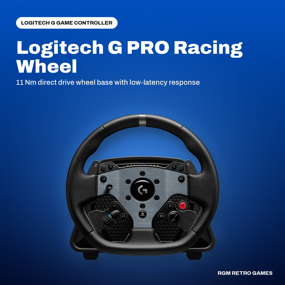 Logitech G PRO Racing Wheel for PlayStation 5 and PC in a Logitech G color scene