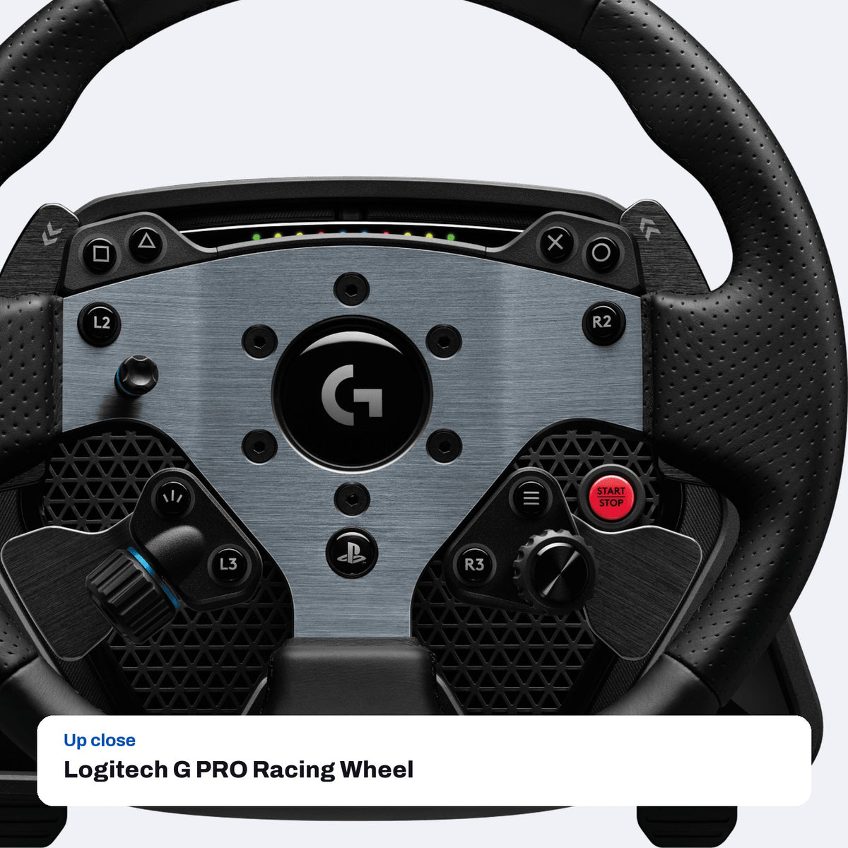 Logitech G PRO Racing Wheel for PlayStation 5 and PC, close-up detail