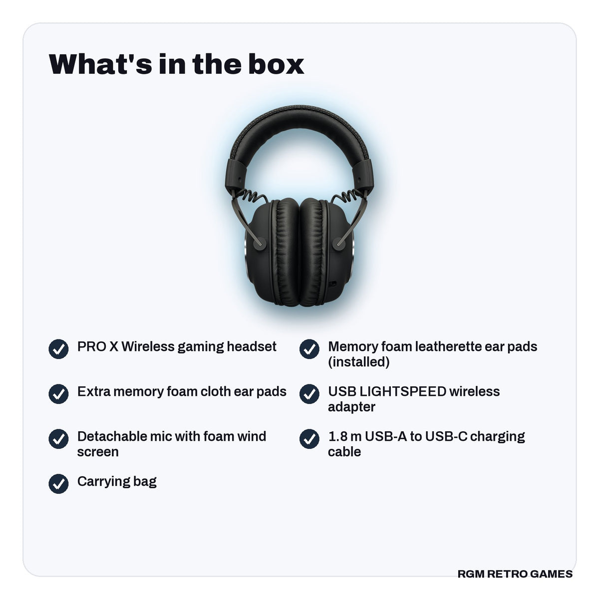 What's in the box with the Logitech G PRO X Wireless LIGHTSPEED Gaming Headset - Black