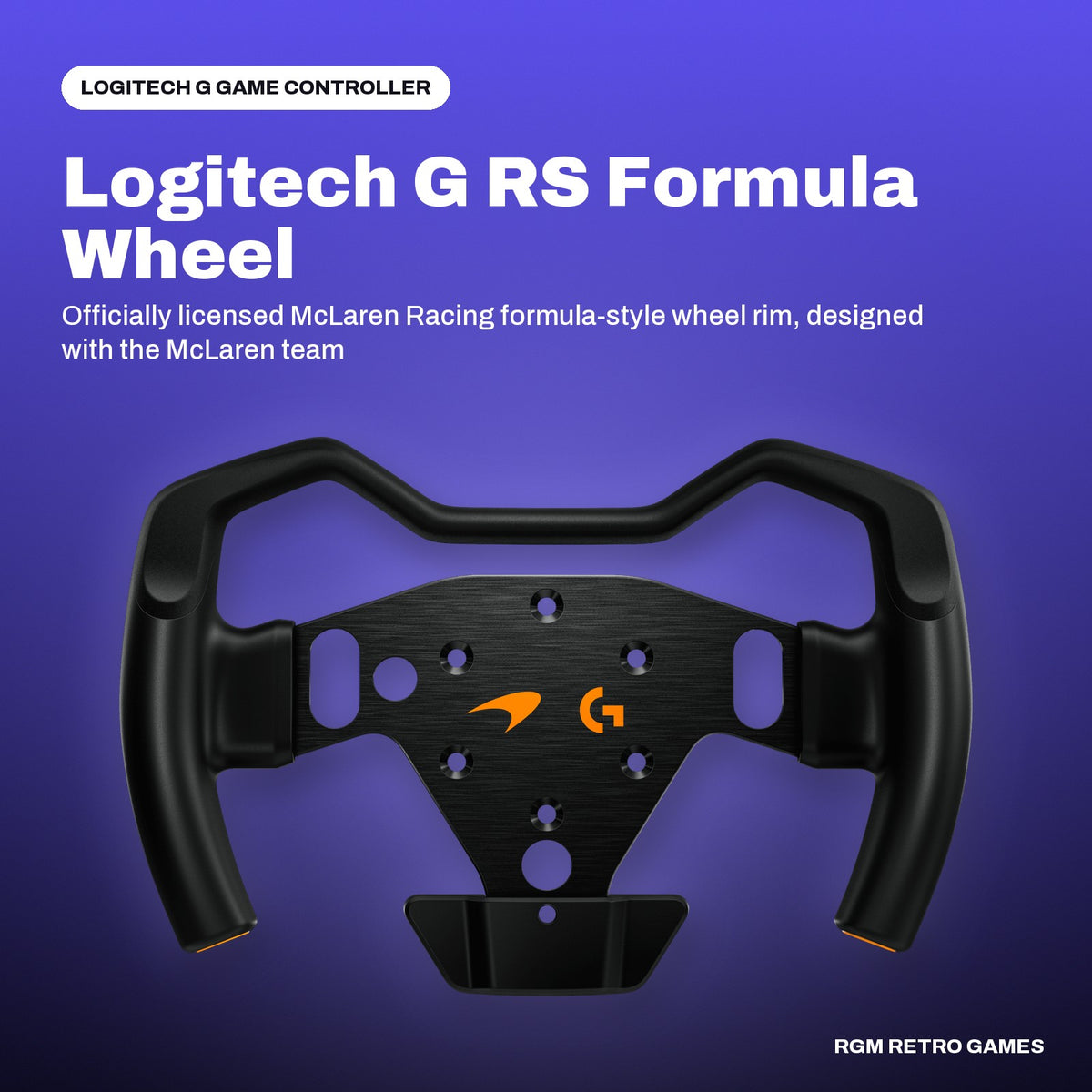 Logitech G RS Formula Wheel McLaren Racing Edition in a Logitech G color scene