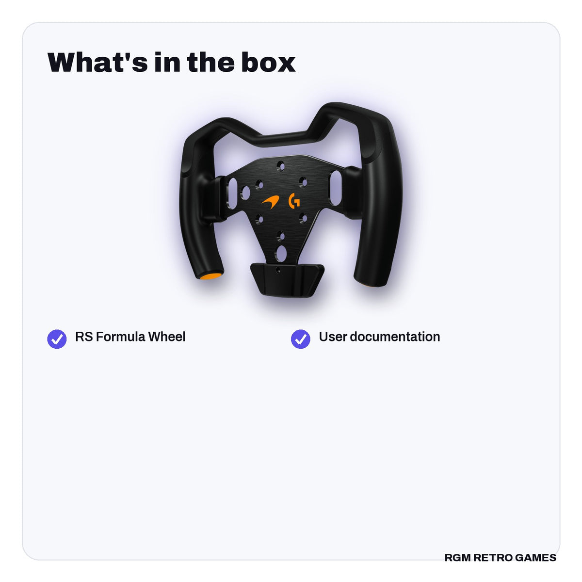 What's in the box with the Logitech G RS Formula Wheel McLaren Racing Edition