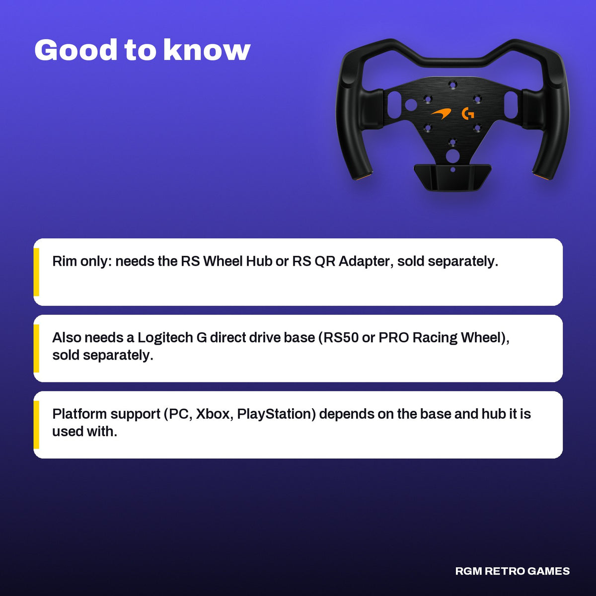 Logitech G RS Formula Wheel McLaren Racing Edition, good to know before you buy