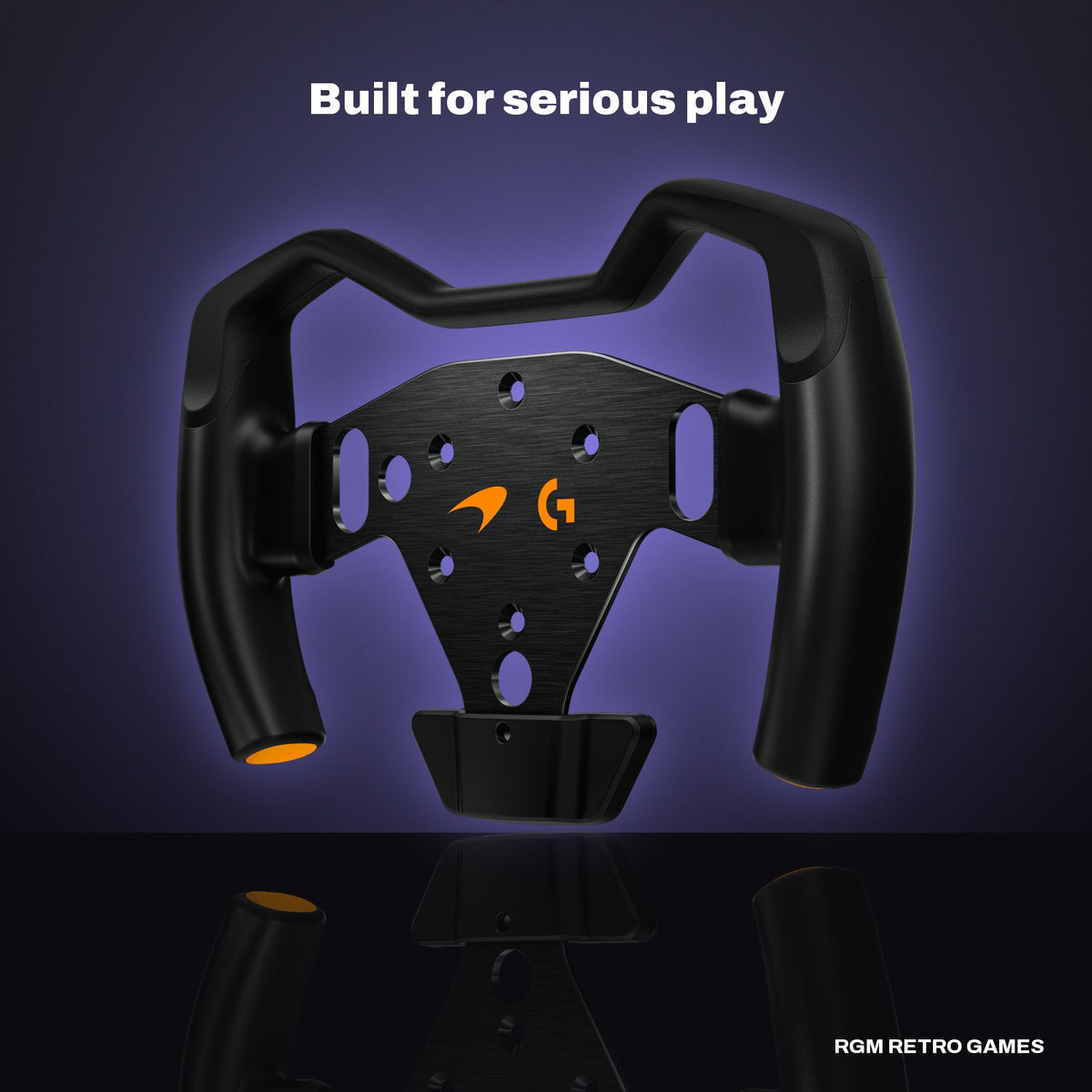 Logitech G RS Formula Wheel McLaren Racing Edition in a dark studio setting