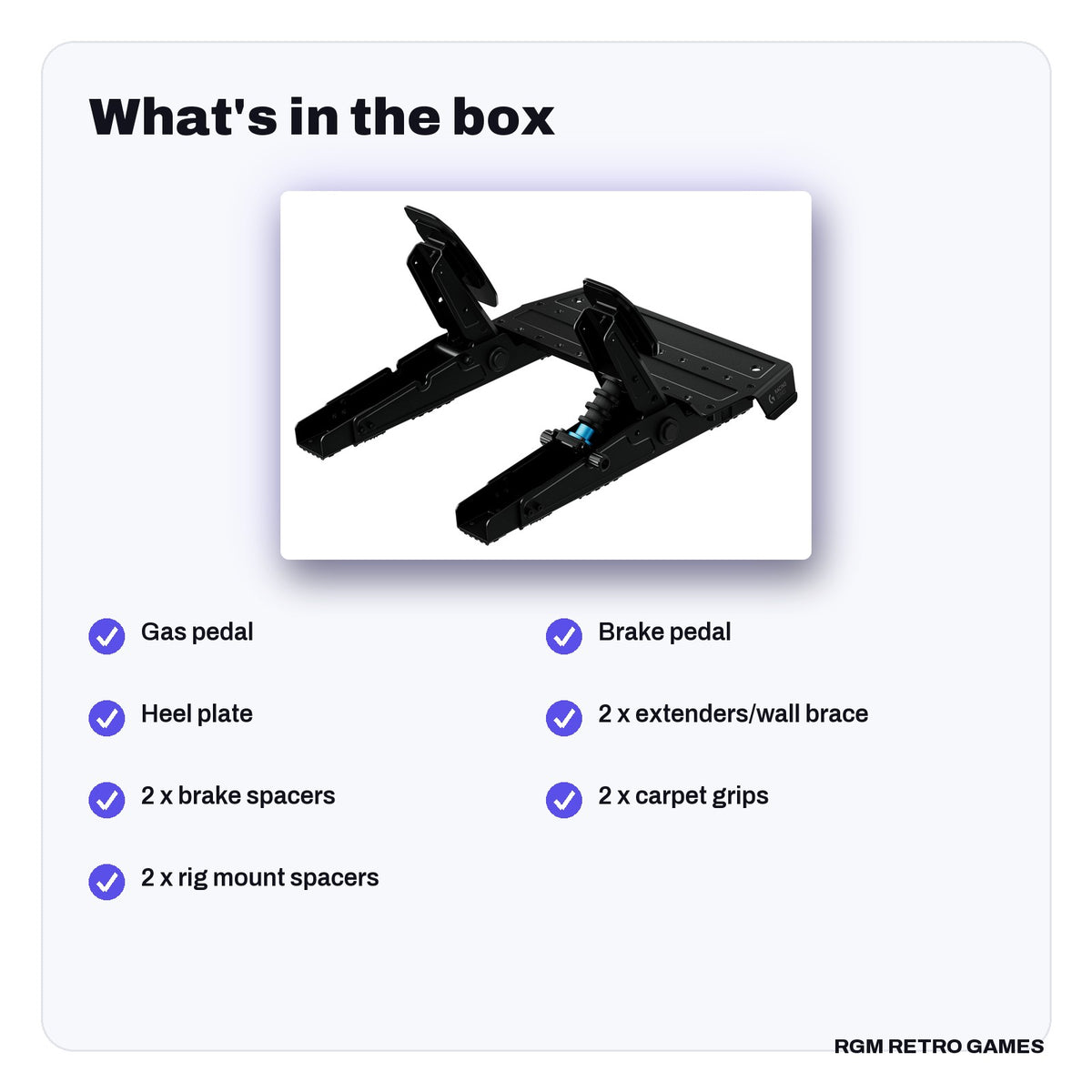 What's in the box with the Logitech G RS Pedals