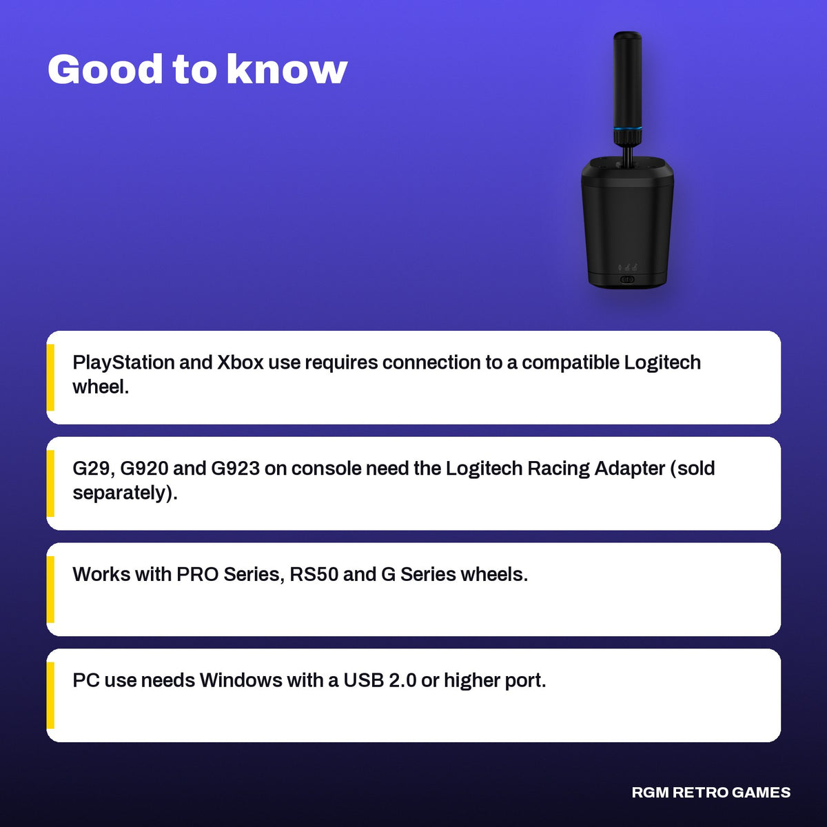 Logitech G RS Shifter & Handbrake, good to know before you buy