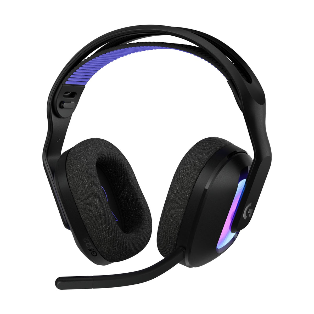 Logitech G522 LIGHTSPEED Wireless RGB Gaming Headset - Black, front view on a white background