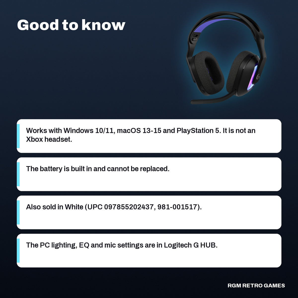 Logitech G522 LIGHTSPEED Wireless RGB Gaming Headset - Black, good to know before you buy