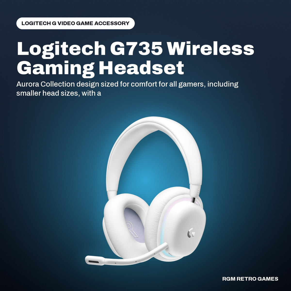 Logitech G735 Wireless Gaming Headset (Aurora Collection, White Mist) in a Logitech G color scene