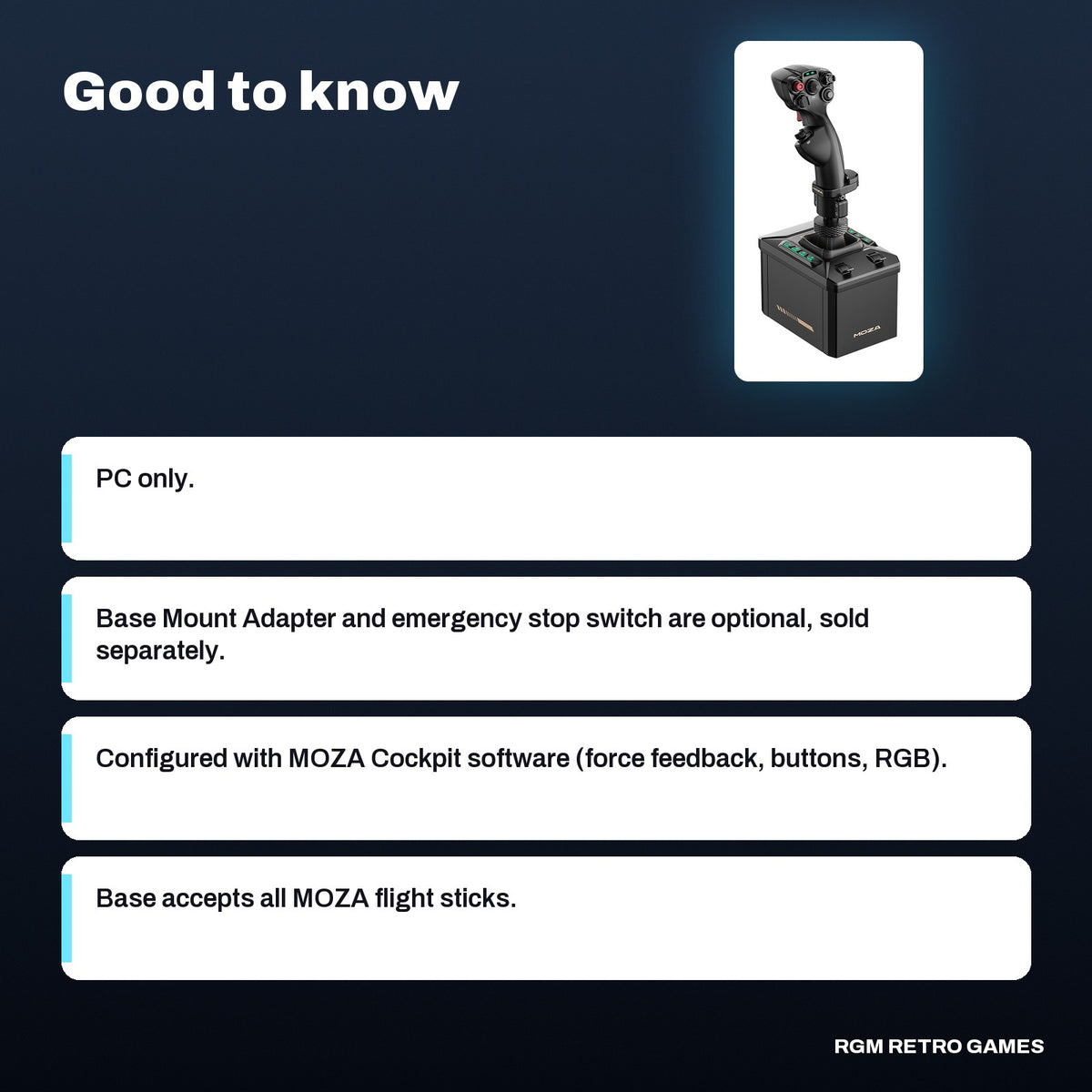 MOZA AB6 Flight Simulator Bundle (AB6 6 Nm FFB Base + MHG Flightstick), good to know before you buy