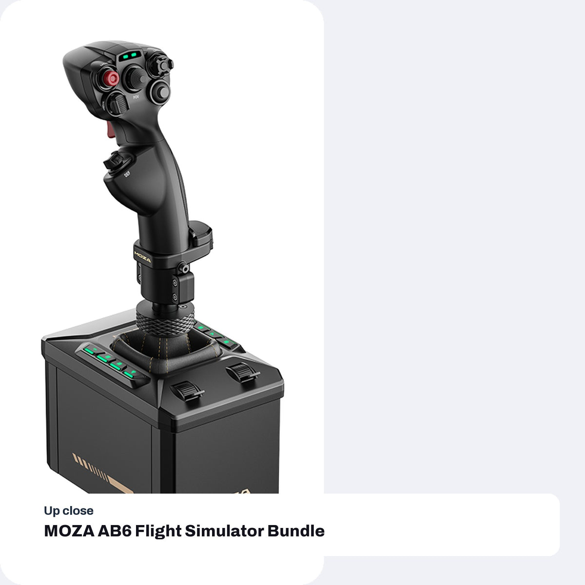 MOZA AB6 Flight Simulator Bundle (AB6 6 Nm FFB Base + MHG Flightstick), close-up detail